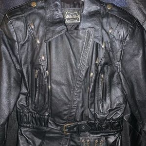 Genuine leather biker style jacket size large